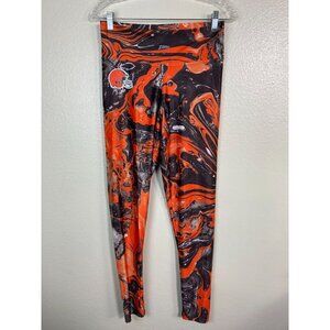 Cleveland Browns Marble Swirl Leggings Women size XL NFL Team Zubaz Orange Brown